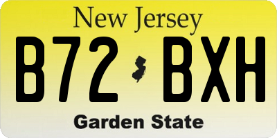 NJ license plate B72BXH