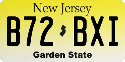 NJ license plate B72BXI