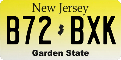 NJ license plate B72BXK