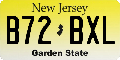 NJ license plate B72BXL