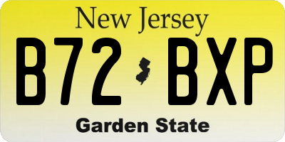 NJ license plate B72BXP