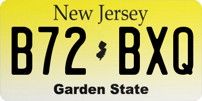 NJ license plate B72BXQ