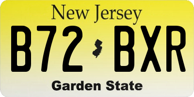 NJ license plate B72BXR