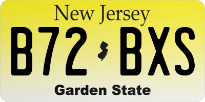 NJ license plate B72BXS
