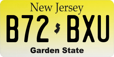 NJ license plate B72BXU