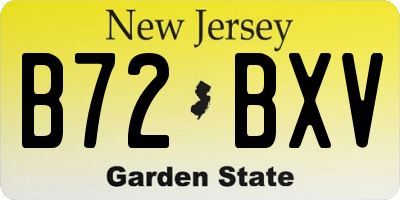 NJ license plate B72BXV
