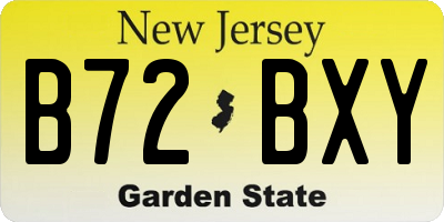 NJ license plate B72BXY