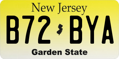 NJ license plate B72BYA