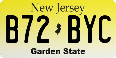 NJ license plate B72BYC