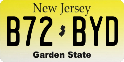 NJ license plate B72BYD