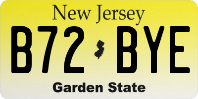 NJ license plate B72BYE