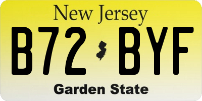 NJ license plate B72BYF