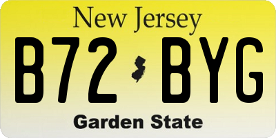 NJ license plate B72BYG