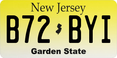 NJ license plate B72BYI