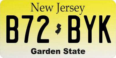 NJ license plate B72BYK