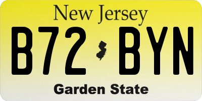 NJ license plate B72BYN
