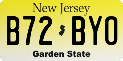 NJ license plate B72BYO