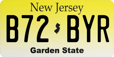 NJ license plate B72BYR