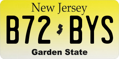 NJ license plate B72BYS