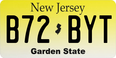 NJ license plate B72BYT