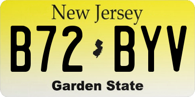 NJ license plate B72BYV