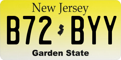 NJ license plate B72BYY