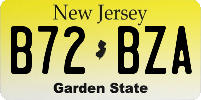 NJ license plate B72BZA
