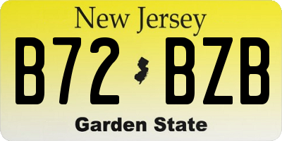 NJ license plate B72BZB