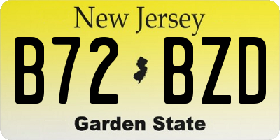 NJ license plate B72BZD