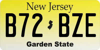 NJ license plate B72BZE