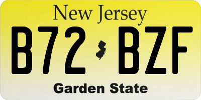 NJ license plate B72BZF