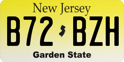 NJ license plate B72BZH