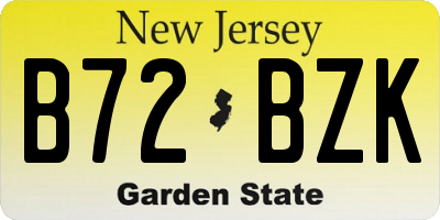 NJ license plate B72BZK
