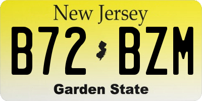 NJ license plate B72BZM