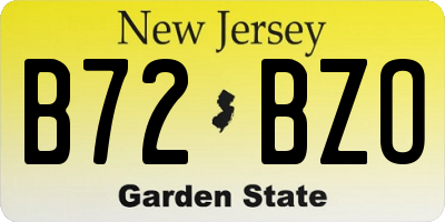 NJ license plate B72BZO