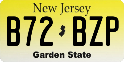 NJ license plate B72BZP