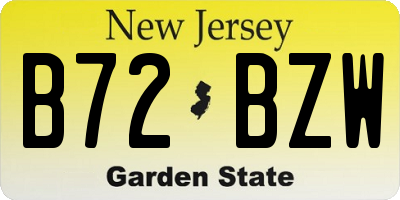 NJ license plate B72BZW