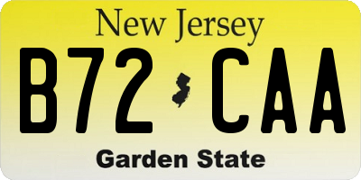 NJ license plate B72CAA