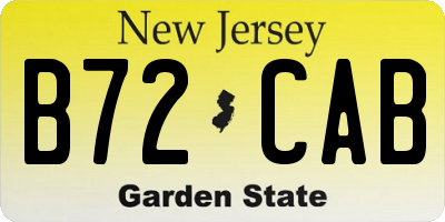 NJ license plate B72CAB