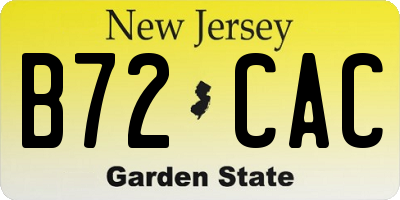 NJ license plate B72CAC
