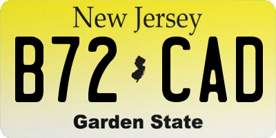 NJ license plate B72CAD