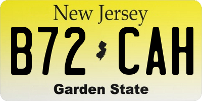 NJ license plate B72CAH