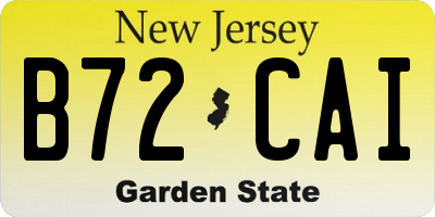 NJ license plate B72CAI
