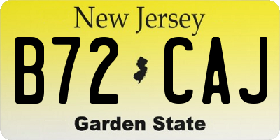 NJ license plate B72CAJ