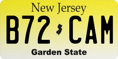 NJ license plate B72CAM