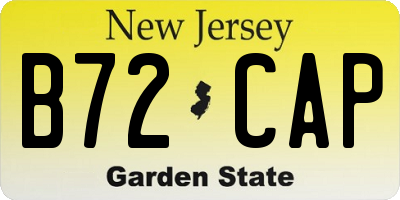 NJ license plate B72CAP