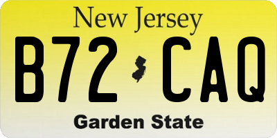 NJ license plate B72CAQ