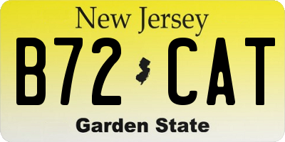 NJ license plate B72CAT
