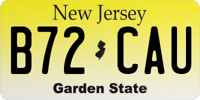 NJ license plate B72CAU
