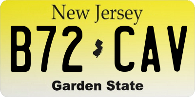 NJ license plate B72CAV